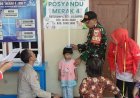 Babinsa Cisempur Gelar Komsos di Posyandu Merak 4, Dorong Pelayanan Tertib